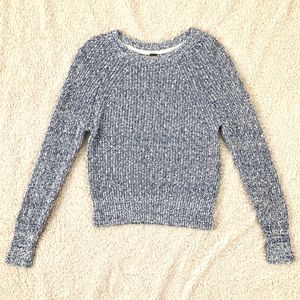 Free People Blue and White Comfy Sweater